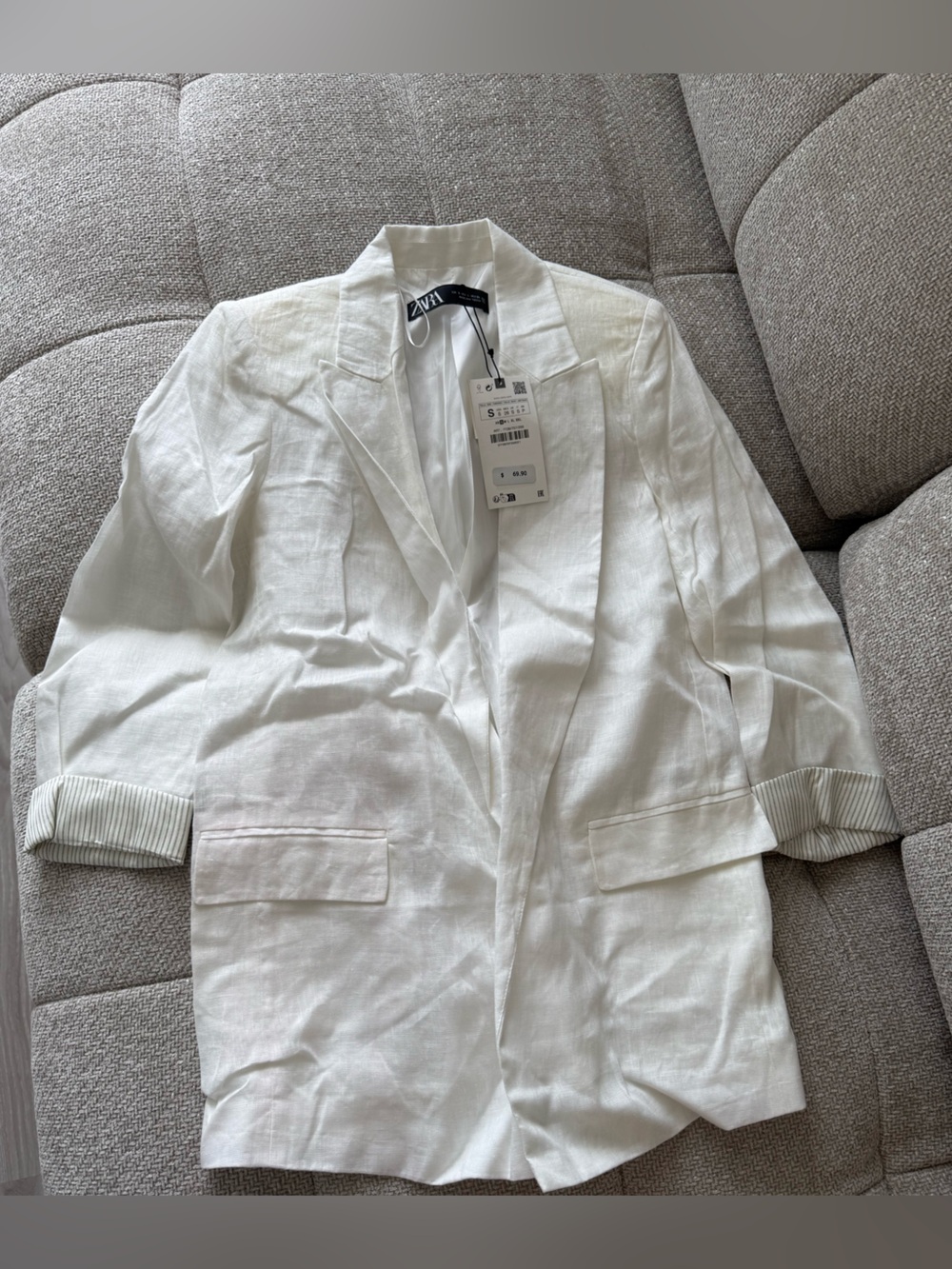 Zara Off-White Linen Jacket